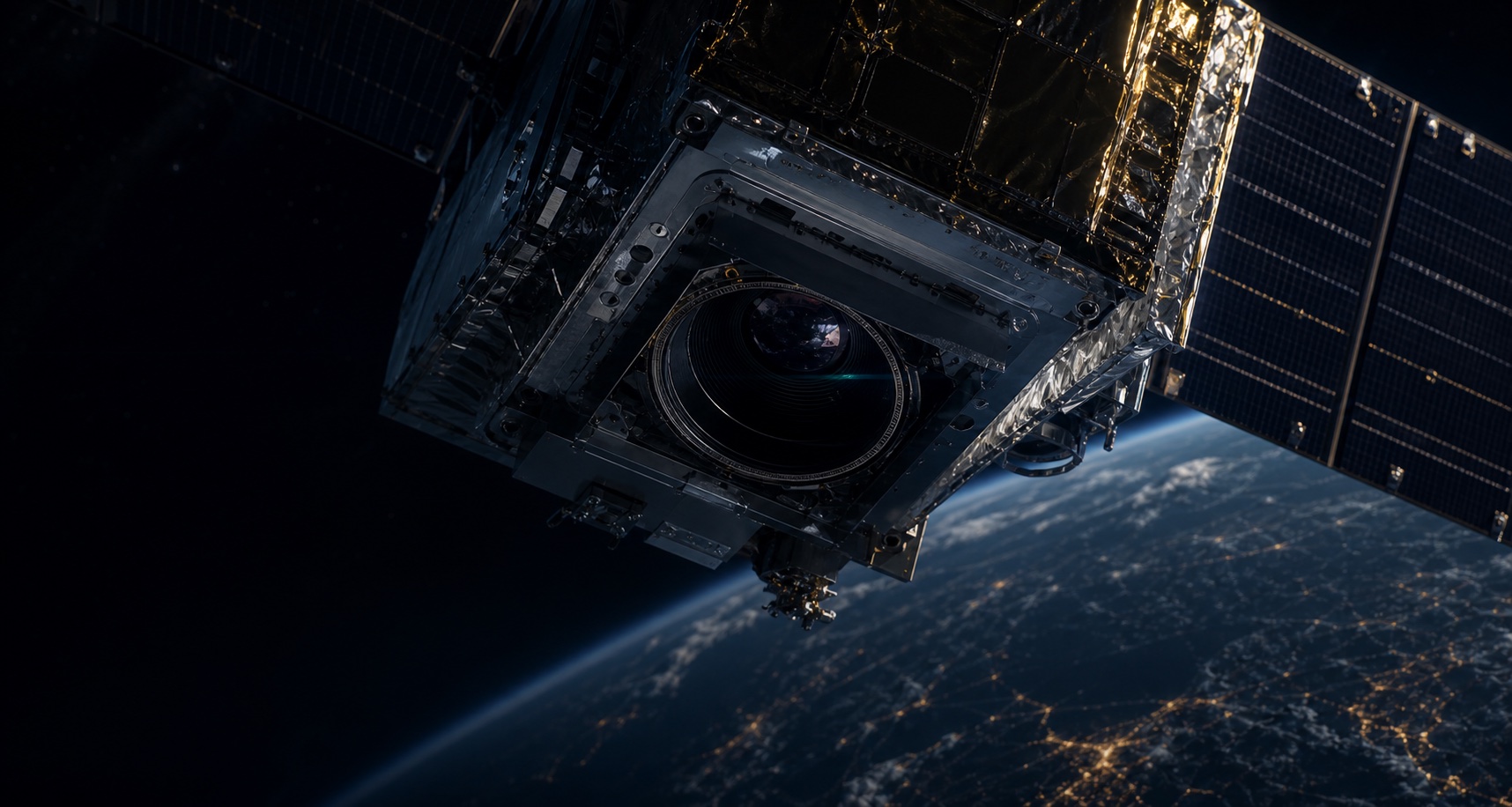 Orbital infrastructure and satellite payload over Earth